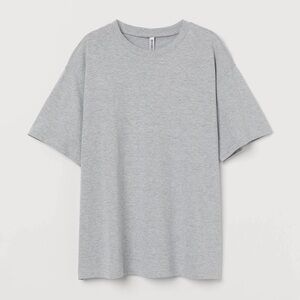 H&M Divided wide cut Grey Oversized Cotton T-shirt
